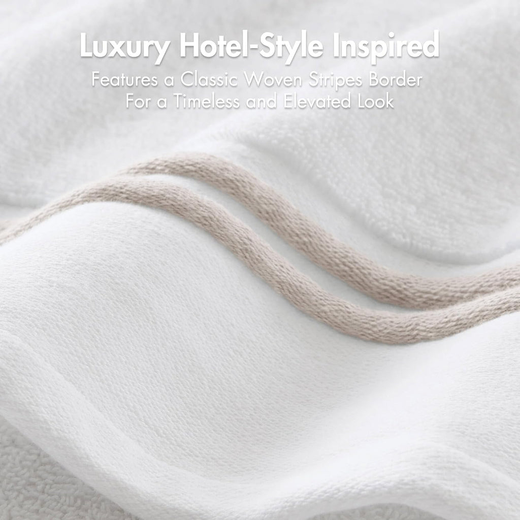 Park 6 Piece Bath Towel Set 600 GSM, 100% Cotton Terry, Highly Absorbent Quick Dry Bathroom Towels with Hotel Style