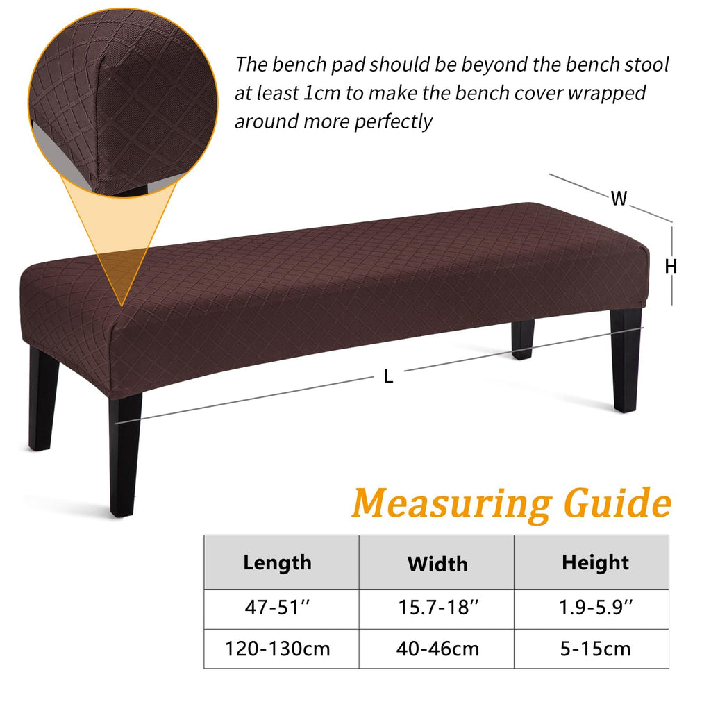 Waterproof Dining Bench Cover, Removable Bench Slipcover Washable Bench Seat Protector Cover (Chocolate)