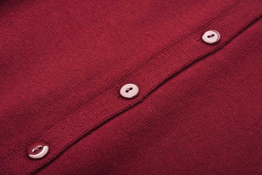 Girl School Uniform Sweater Anti-Pill Cotton Cardigan Crew Neck