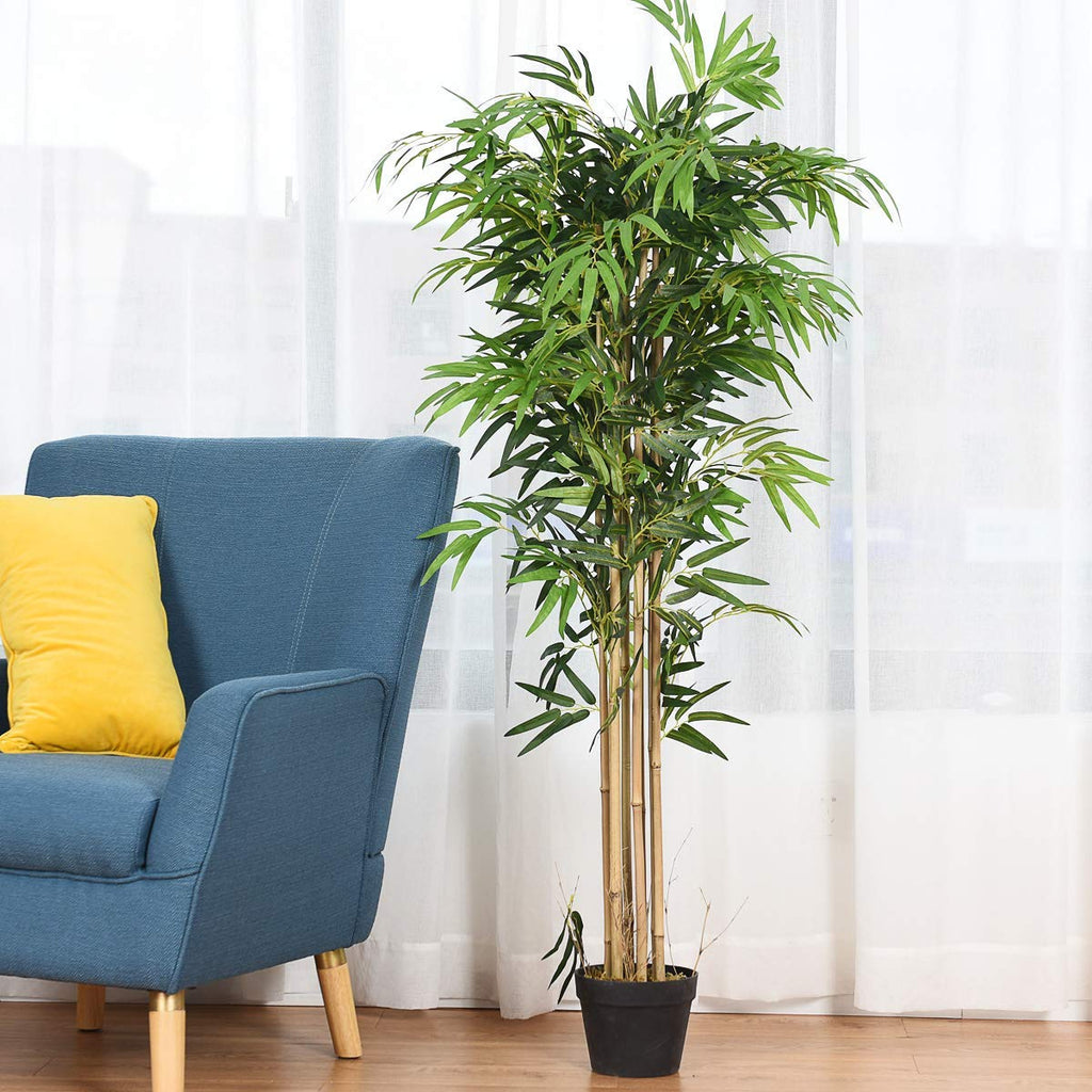 Artificial Bamboo Tree, Greenery Plants Pot, Decorative Fake Trees Artificial Trees Decor Indoor, Office, Entryway