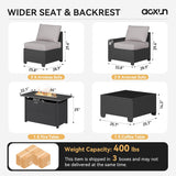 Aoxun Outdoor Patio Furniture Set with 44'' Fire Pit Table