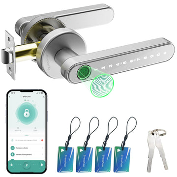 Smart Door Lock with Knob, Keyless Entry Door Locks with Handle, Fingerprint Door Knob /Front Door/Apartment, Generate