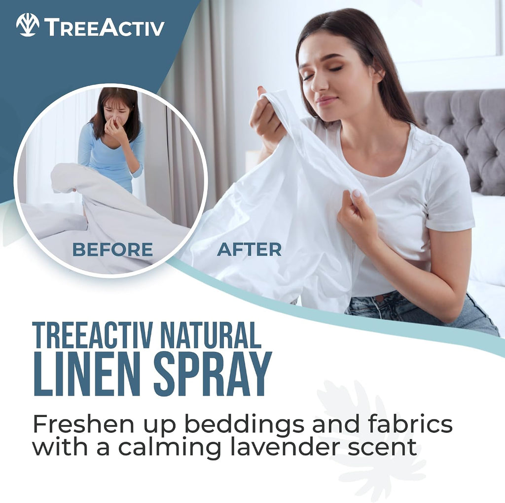 Natural Linen Spray, 8 fl oz, Lavender for Sleep, Beddings, Pillows, and Sheets With Tea Tree, Pillow Mist Freshener - Set of 8