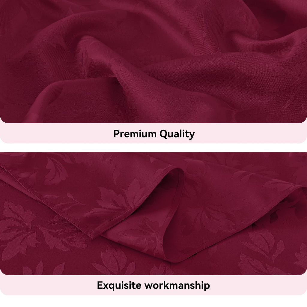 Jacquard Rectangle Tablecloth 60 x 120 Inch, Burgundy