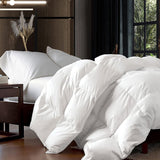 Luxurious King/California King Goose Down Comforter, Unique White Solid, 600 Thread Count, 100% Egyp