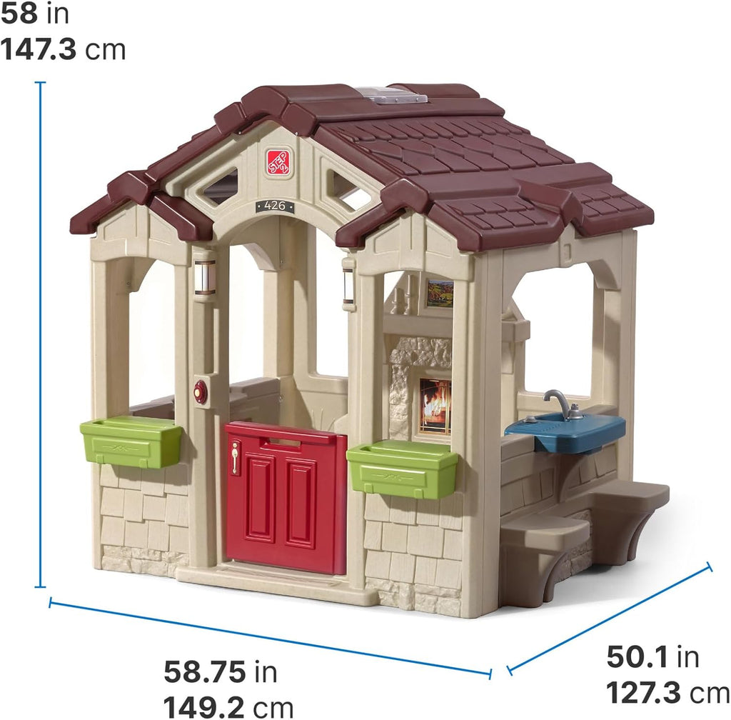 Charming Cottage Kids Playhouse, Indoor and Outdoor Clubhouse Playset, Interactive Sounds, Toddlers 2+ Years Old