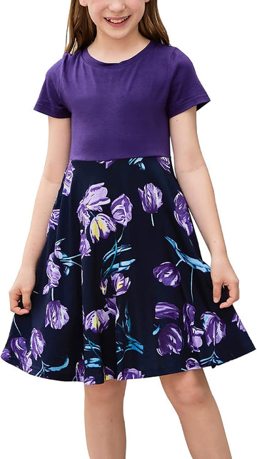 Girls Fit and Flare A-Line Casual Dress