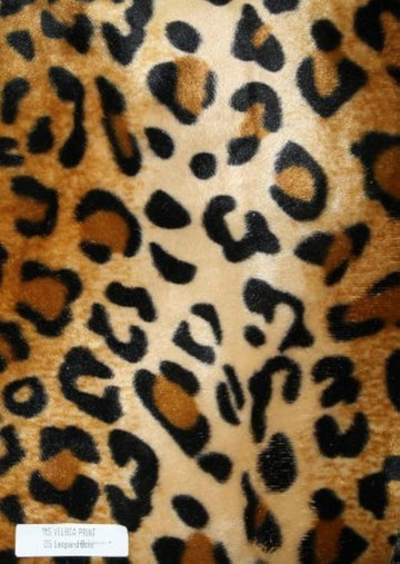 Velboa Animal Print Faux / Fake Fur Leopard Gold Fabric By the Yard