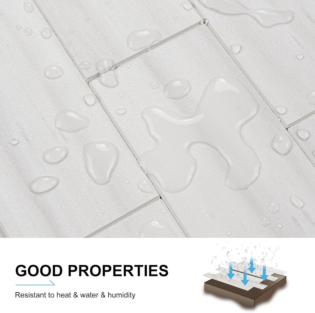 Peel and Stick Backsplash, 20-Sheet Peel and Stick Wall 13.5" x 5.8" PVC Subway Tile Stick on Backsplash Fireplace