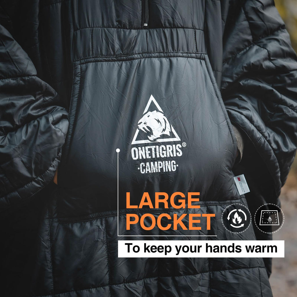 Blanket Poncho, Wearable Hoodie Blanket for Outdoors
