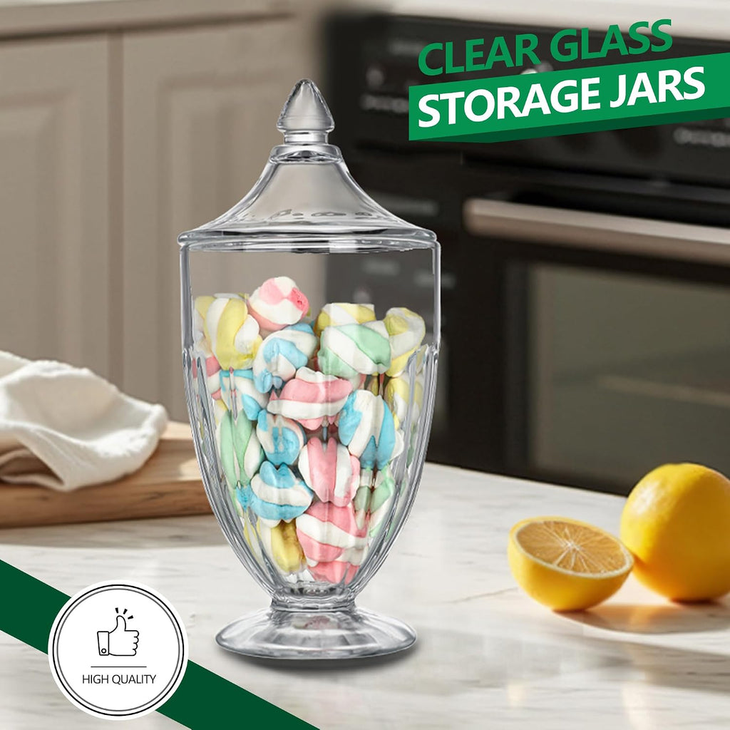26oz Glass Cookie Jar with Lid, Clear Candy and Cookie Storage