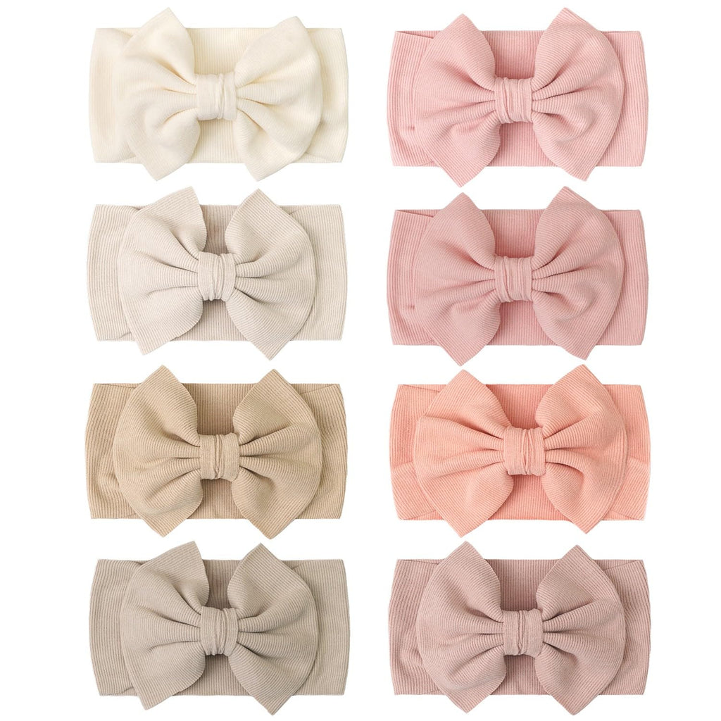 8 Colors Super Stretchy Soft Knot Baby Girl Headbands with Hair Bows Nylon Head Wrap For Newborn Baby Girls Infants