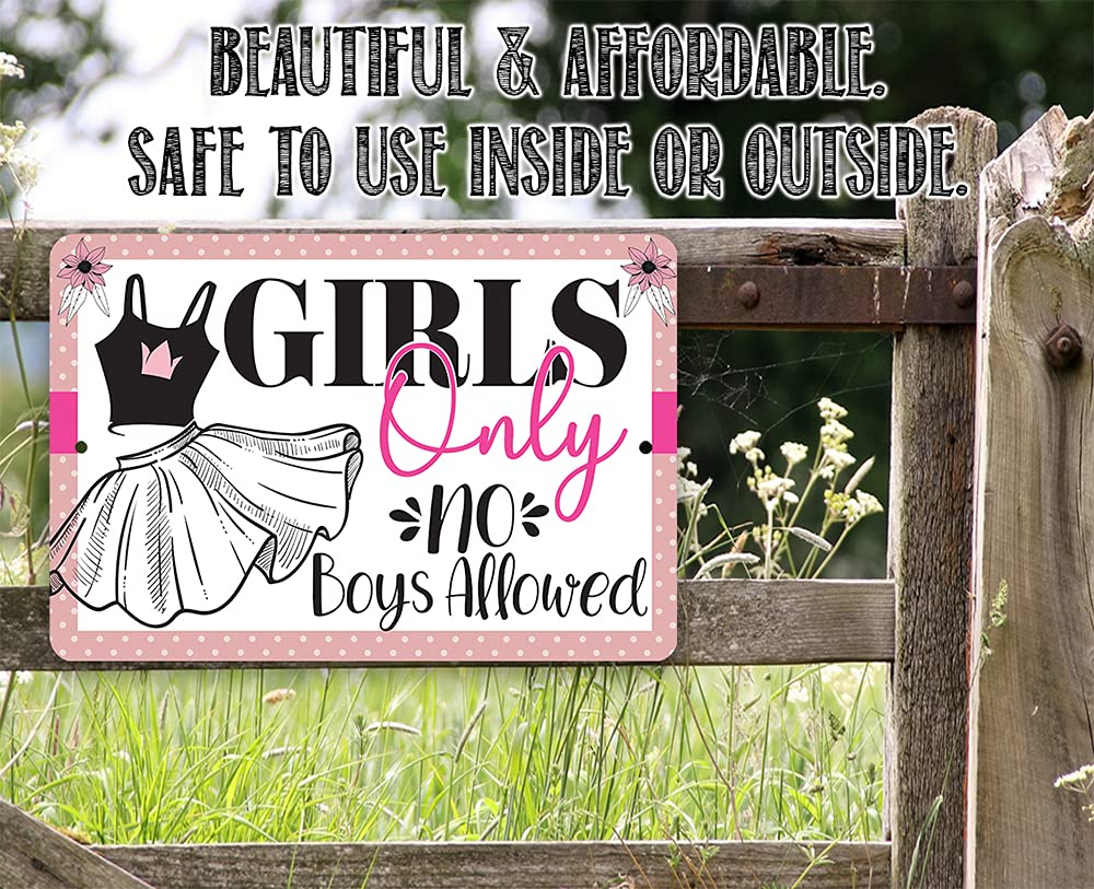 She Shed Sign - Girls Only - Metal Sign - Indoor/Outdoor Shed Art - She Shed Decor Gift, Funny Birthday Gifts for
