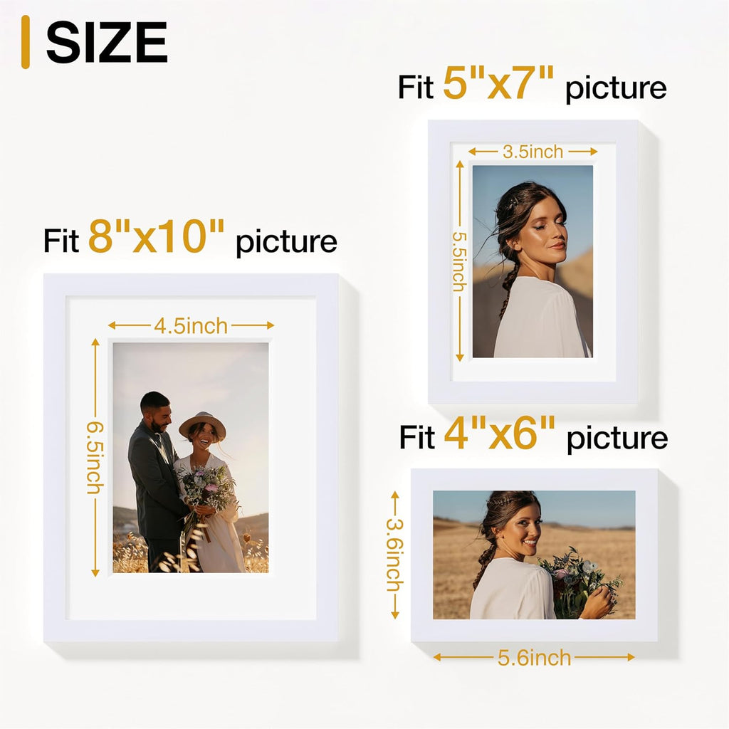 12 Pack Picture Frames Collage Wall Decor, White | Gallery Wall Frame Set: 4pcs 8x10, 4pcs 5x7 & 4pcs 4x6 Photos for
