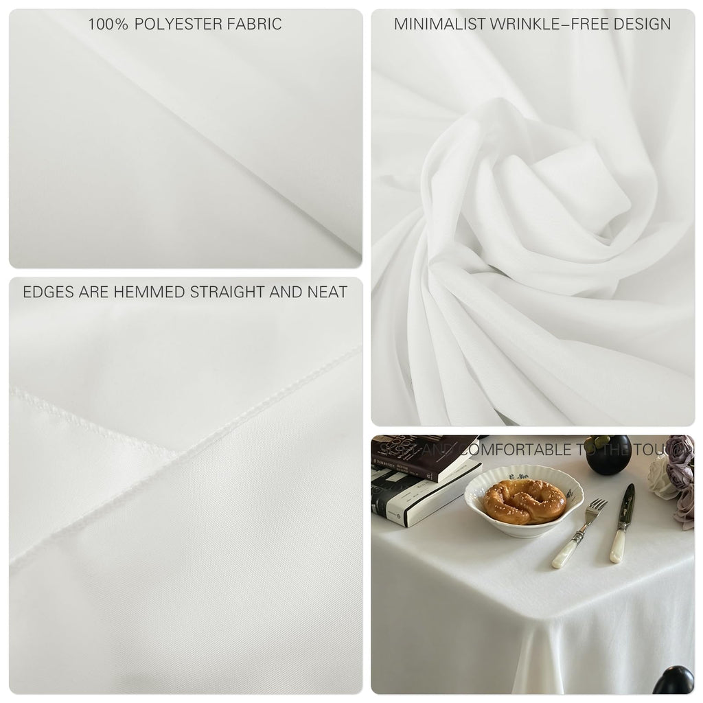 6 Pack Ivory Table Cloth Rectangle 60X126 Inch Tablecloth Fit 8FT