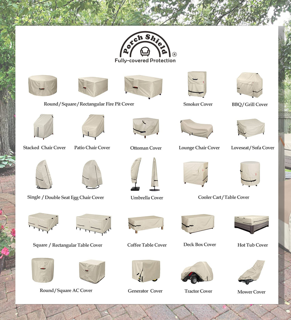 Rectangular Fire Pit Table Cover 58 x 36 inch, Beige