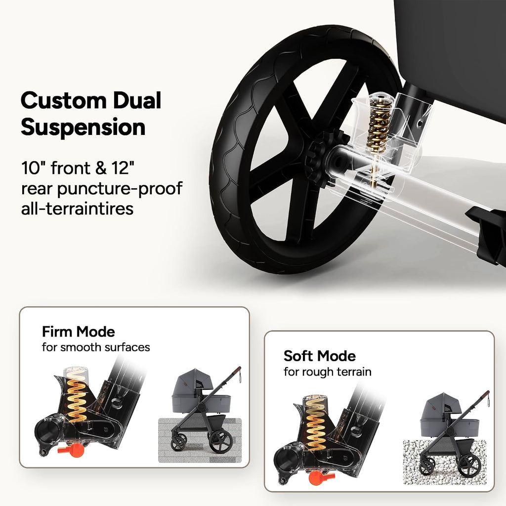 Ultimate 3 Full-Size Stroller with Bassinet, Newborn to Toddler