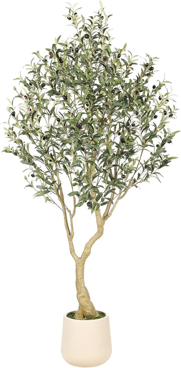 6ft Artificial Olive Tree with Tall Exquisite Planter