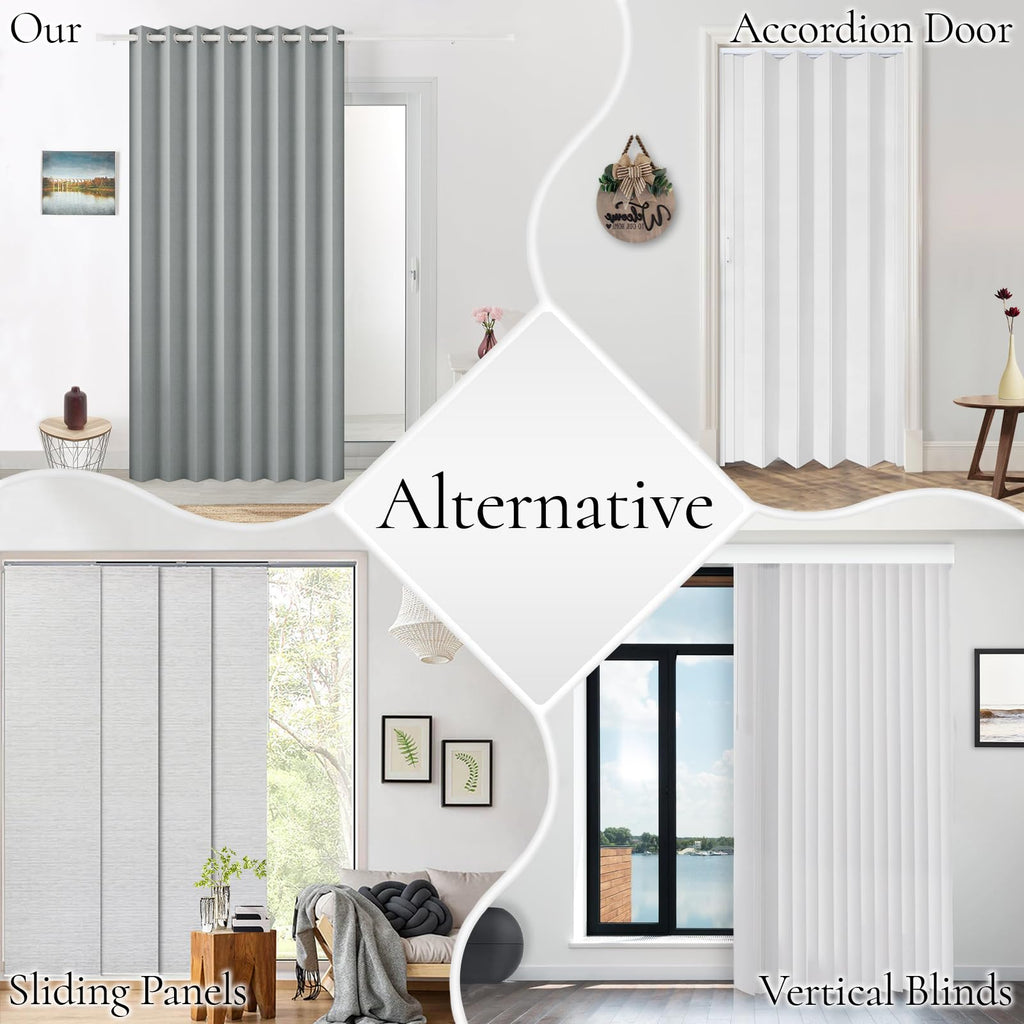 100% Blackout Magnetic Folding Door Curtain, Accordion Style Door Curtain for Doorways Privacy, 1 Panel, W52 x L78