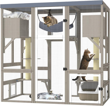 61.5" L Walk-in Catio Outdoor Cat Enclosure for Multiple Cats