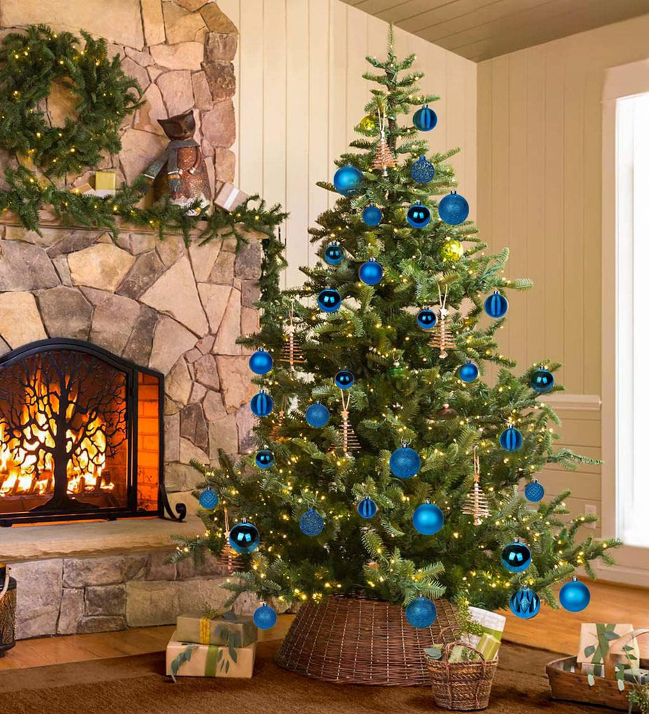 2" Christmas Ball Ornaments Shatterproof Blue Christmas Tree Decorations Xmas Tree Balls Halloween Ornaments - Set of 30