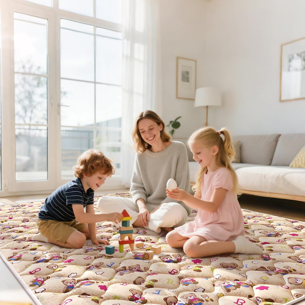 Play Mat - 79" X 71",Premium Thicker Foam One-Piece Machine Washable, Extra Large Anti-Slip Soft Cushioning Foam