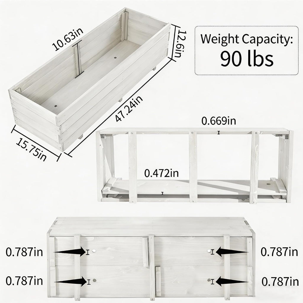 Fir Wood Raised Garden Bed Rectangular Planter for Outdoor Tomato Planter | For Herbs & Flowers Garden Includes