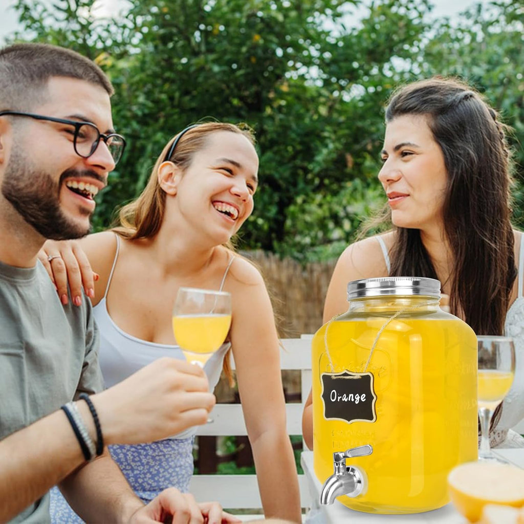 With Stainless Steel Spigot,1.2 Gallon Mason Jar Drink Dispenser,Sun Tea,Lemonade & Juice Dispenser for Parties