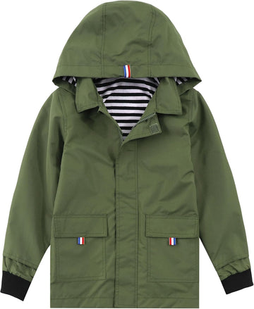 Boys Girls Waterproof Hooded Jackets Cotton Lined Rain Jackets