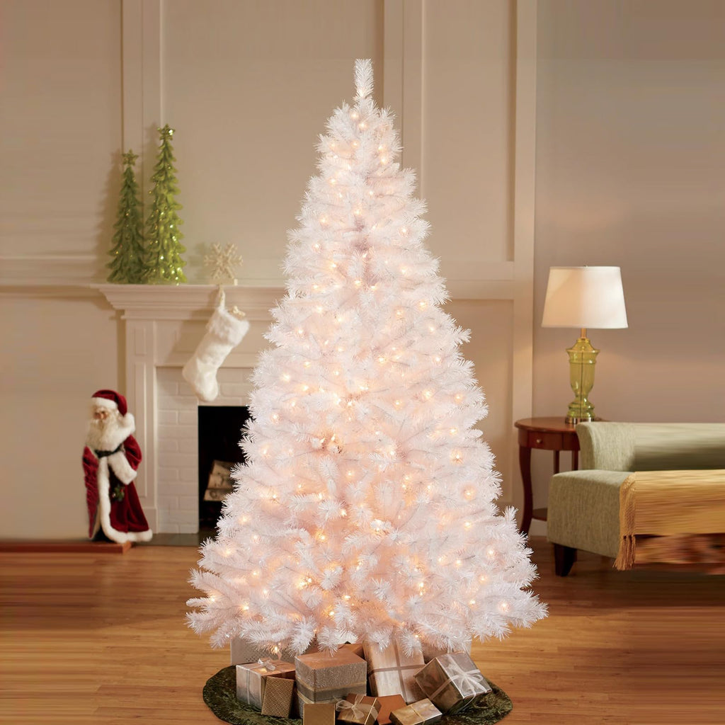 4ft White Prelit Artificial Christmas Tree, Arbol de Navidad Fake Xmas Tree