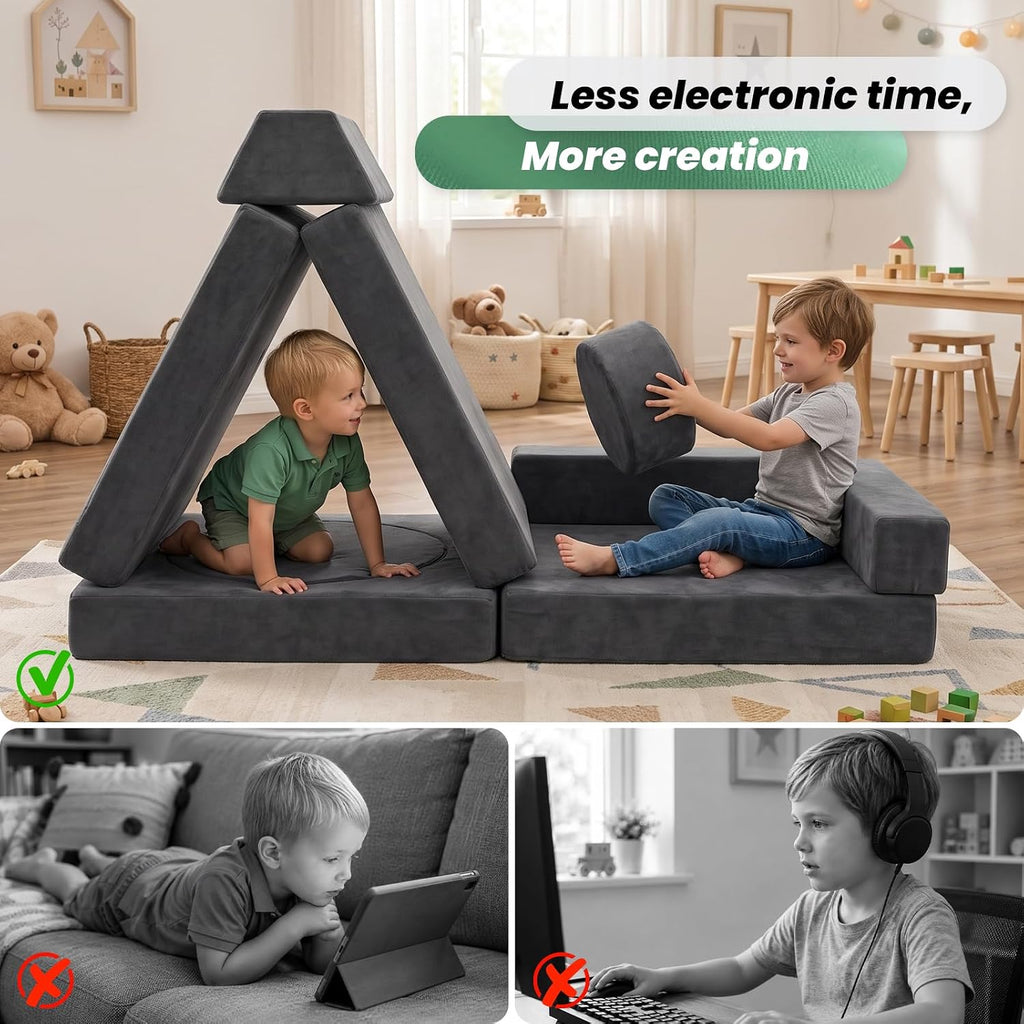 16PCS Modular Kids Play Couch Set, Sectional Sofa for Playroom