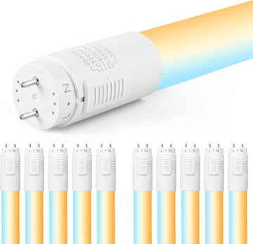 T8 LED Bulbs 4 Foot,186LM/W 5CCT 3000-6500K 14W 2600LM DLC 6.0 ETL