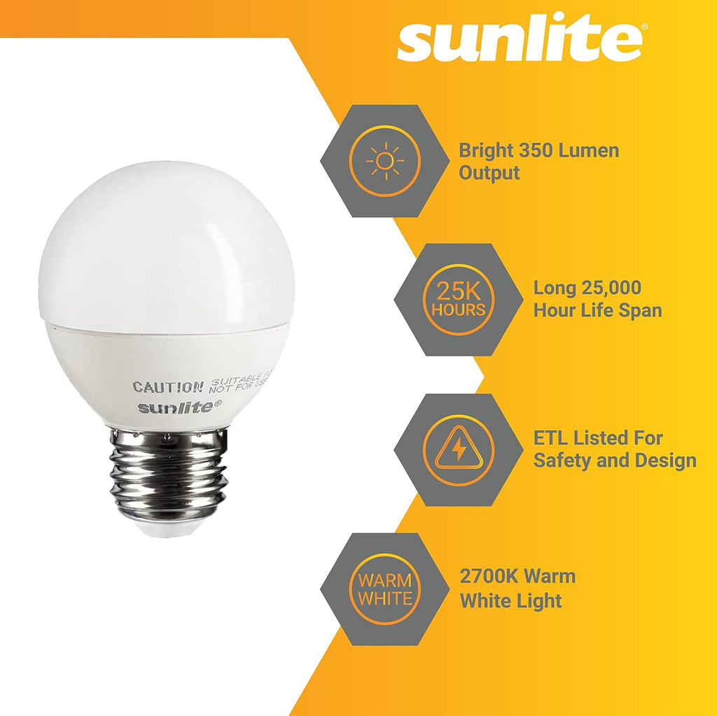 G16 LED Dimmable Decorative Globe Vanity Light Bulbs, Frosted, 5W (40W Equiv.), 350 Lumens, Medium E26 Base, Mirror