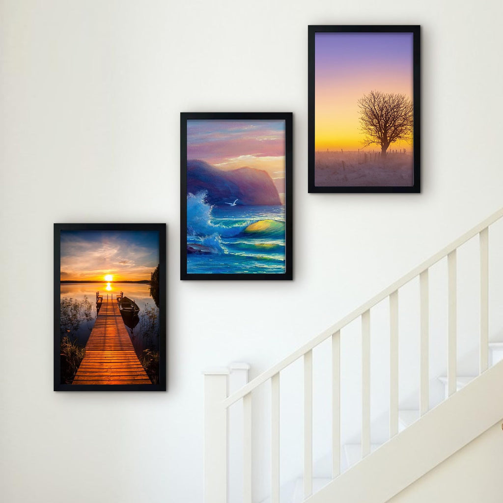 12x18 Frame, Wall Gallery Poster Picture Frame, Black, Pack of 4