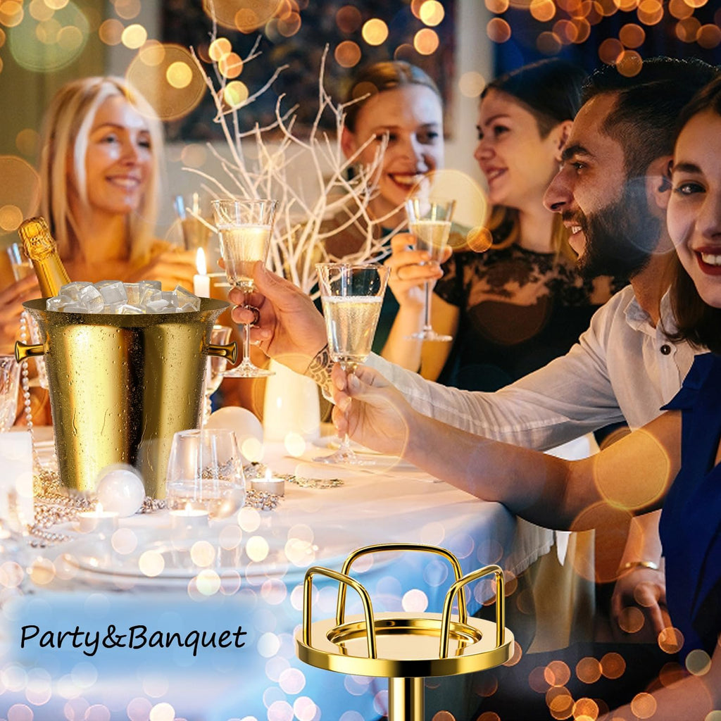 Ice Bucket with Stand Standing Champagne bucket for Party Stainless Steel Wine Bucket Wine Cooler with Stand 5L Wine