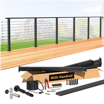 16-20FT Modular 36" Swageless Cable Railing System with Handrail