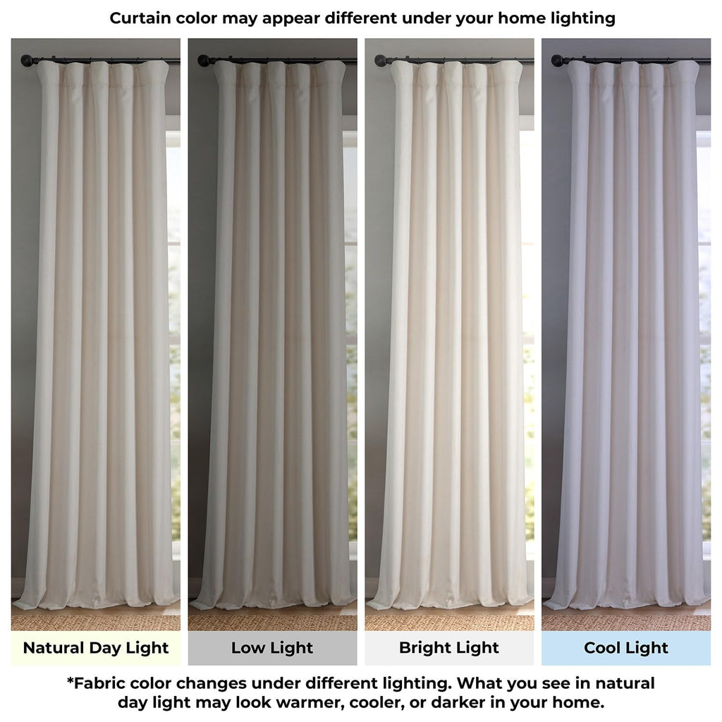 Faux Linen Curtains (1 Panel) - 50W X 108L, Birch Taupe