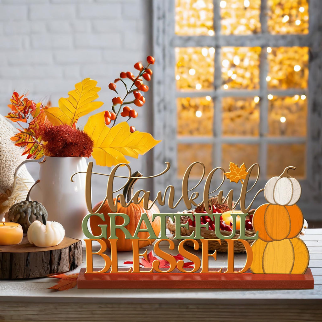 11.81inch Thanksgiving Table Sign Metal Fall Decorations