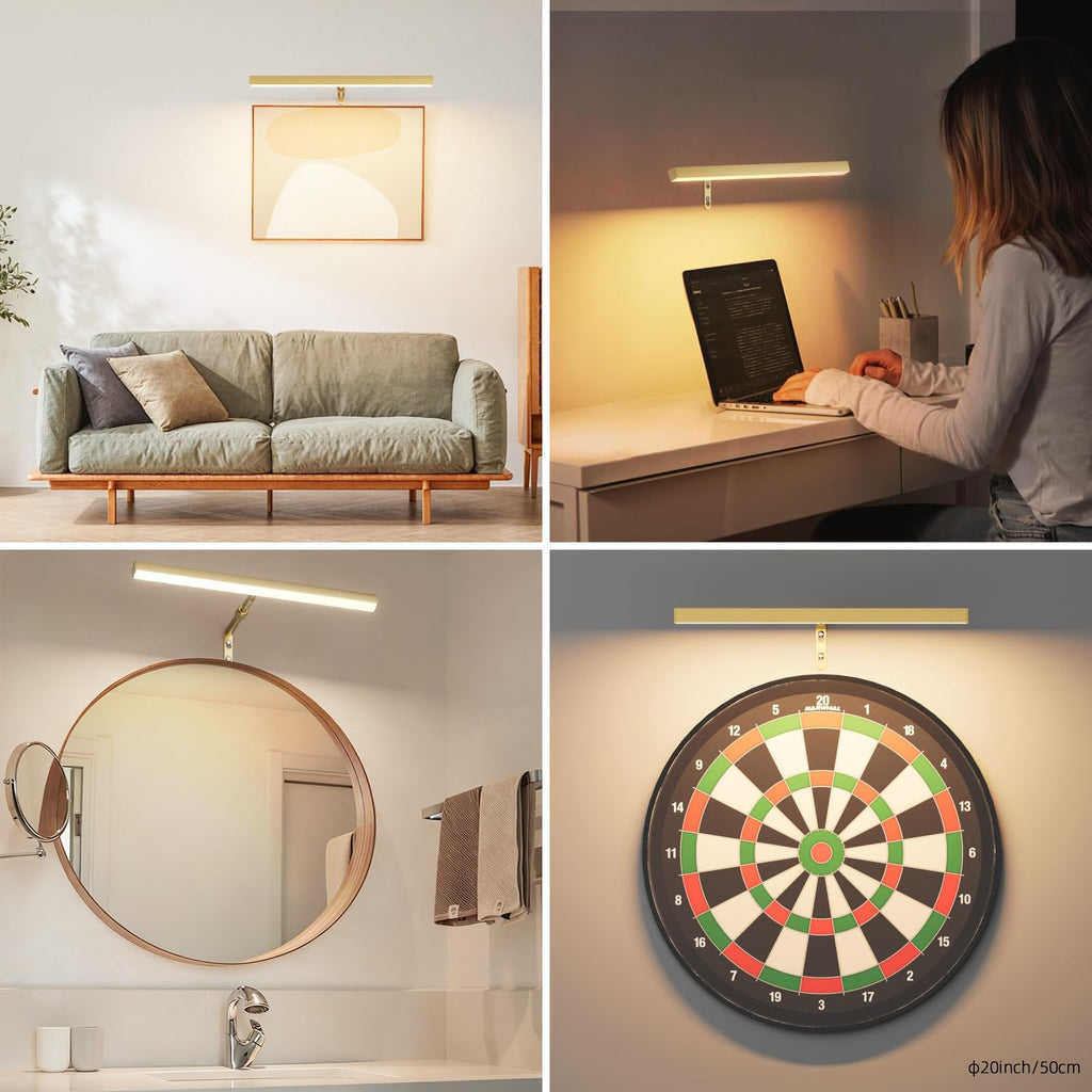 16" LED Picture Light Plug in, 5W Gold Art Light