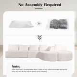 144" Sectional Couches for Living Room, Comfy U-Shaped Cloud Couch with Chaise Lounge, Modern Deep Seat Boneless Sofa