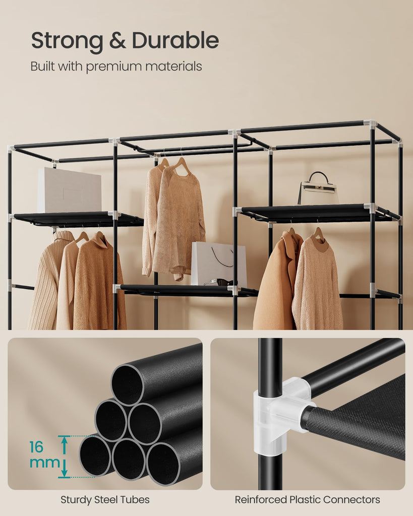 Portable Closet, Fabric Wardrobe, Clothes Rack with Shelves