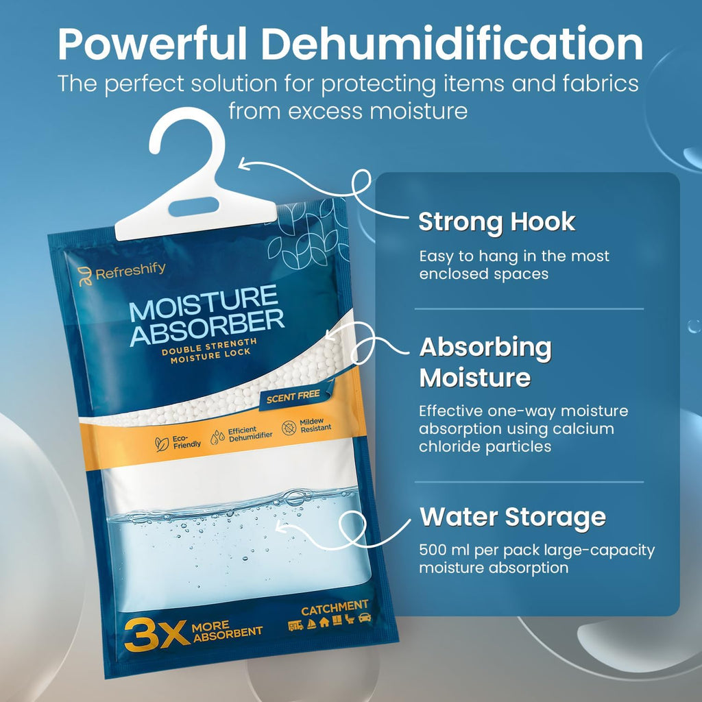 Moisture Absorbers and Humidity Absorber Bags for Closet - 10 Pack High