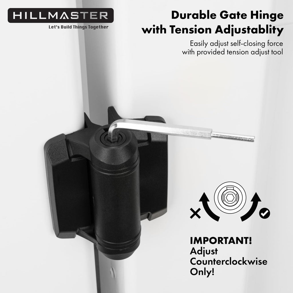 Heavy Duty Self Closing Gate Hinges with Safety Cap, Pool Gate Hinges with Alignment Legs No Rust and Adjustable Fence