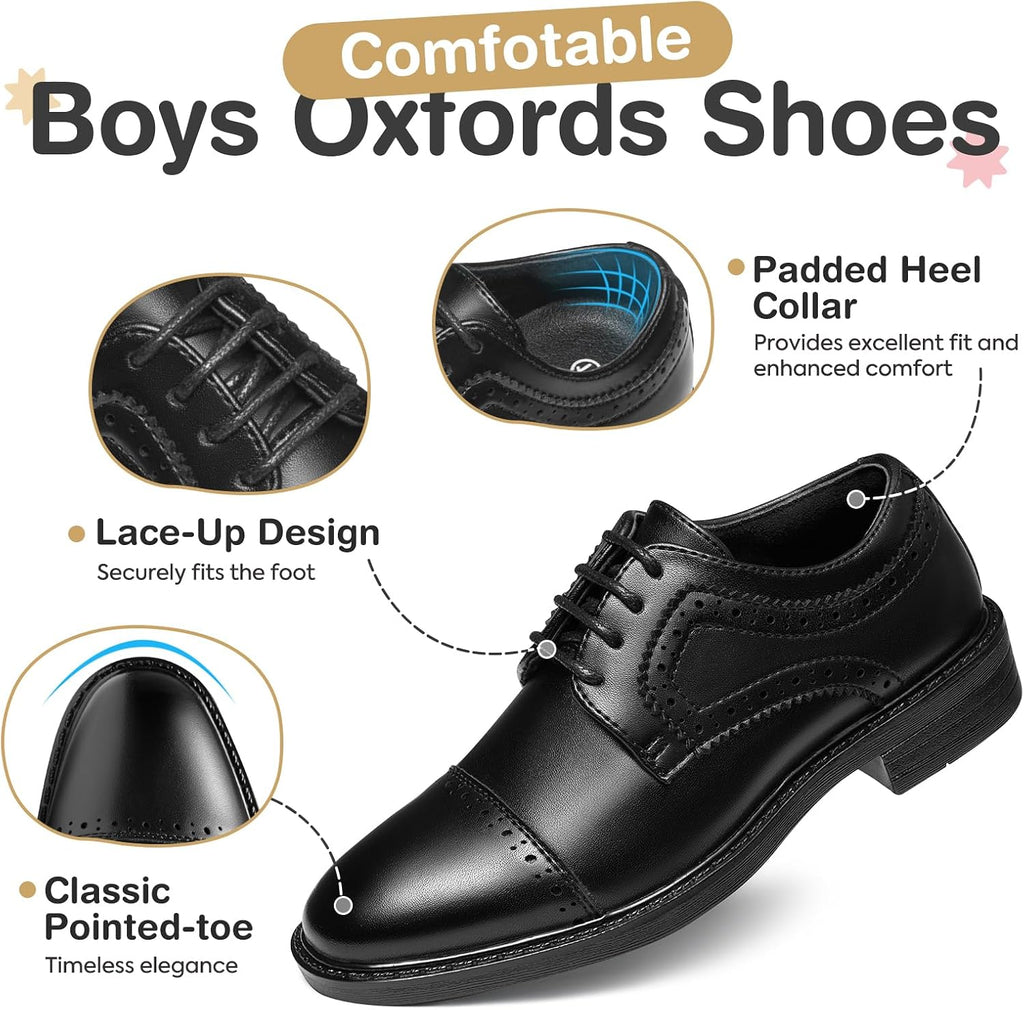 Boys Dress Shoes Classic Oxfords Kids Wedding Church Formal Shoes