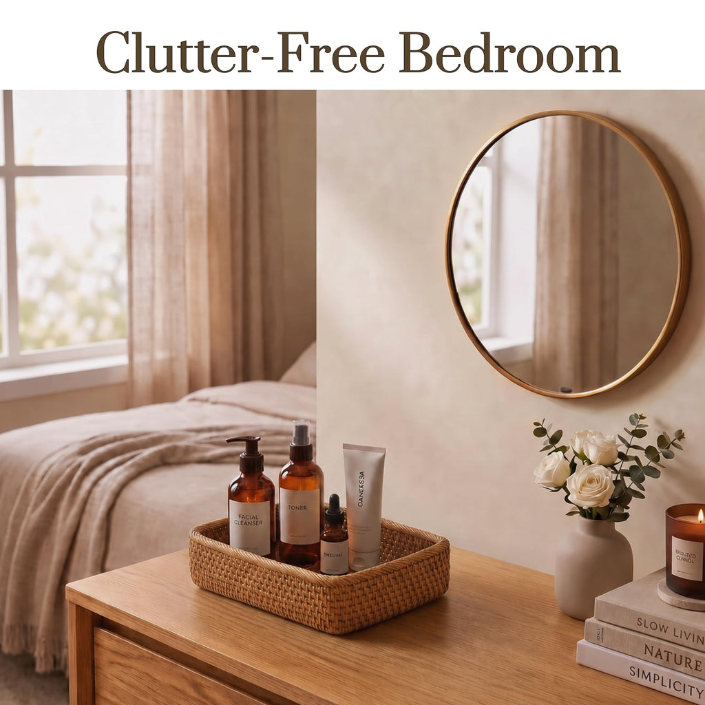Natural Rattan Storage Baskets, Rectangular Woven Fruit Baskets, Decorative Wicker Basket and Small Baskets for