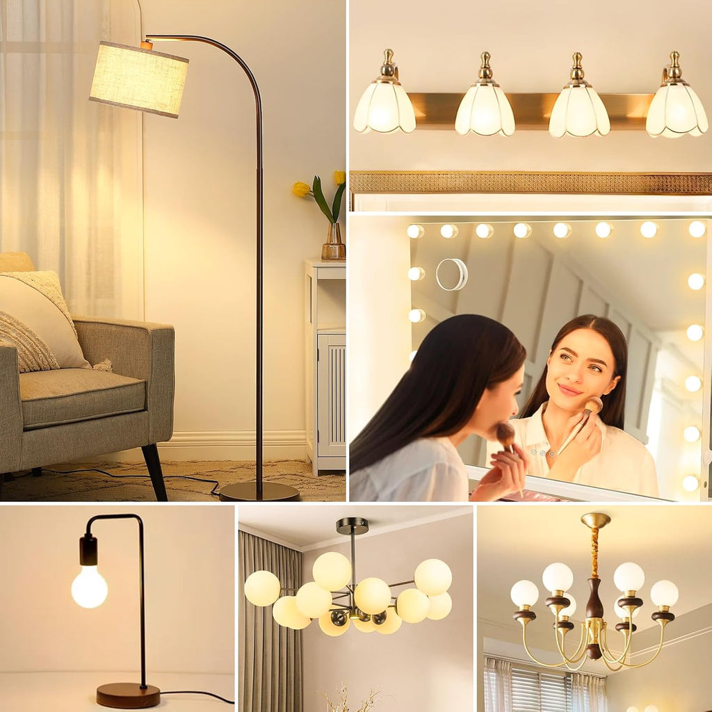 Dimmable Globe LED Light Bulbs 60W, Soft White 3000K, 500LM, 4Pack