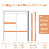 Preassembled Sliding Closet Door 48"(Double 25") x 80" Interior Doors with Hardware Kit & Floor Guid
