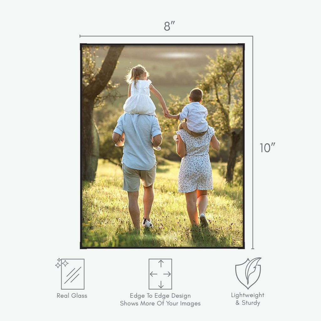 8x10 Picture Frame - Set of 6 - Black Frames, Picture Frames for Wall and Tabletop