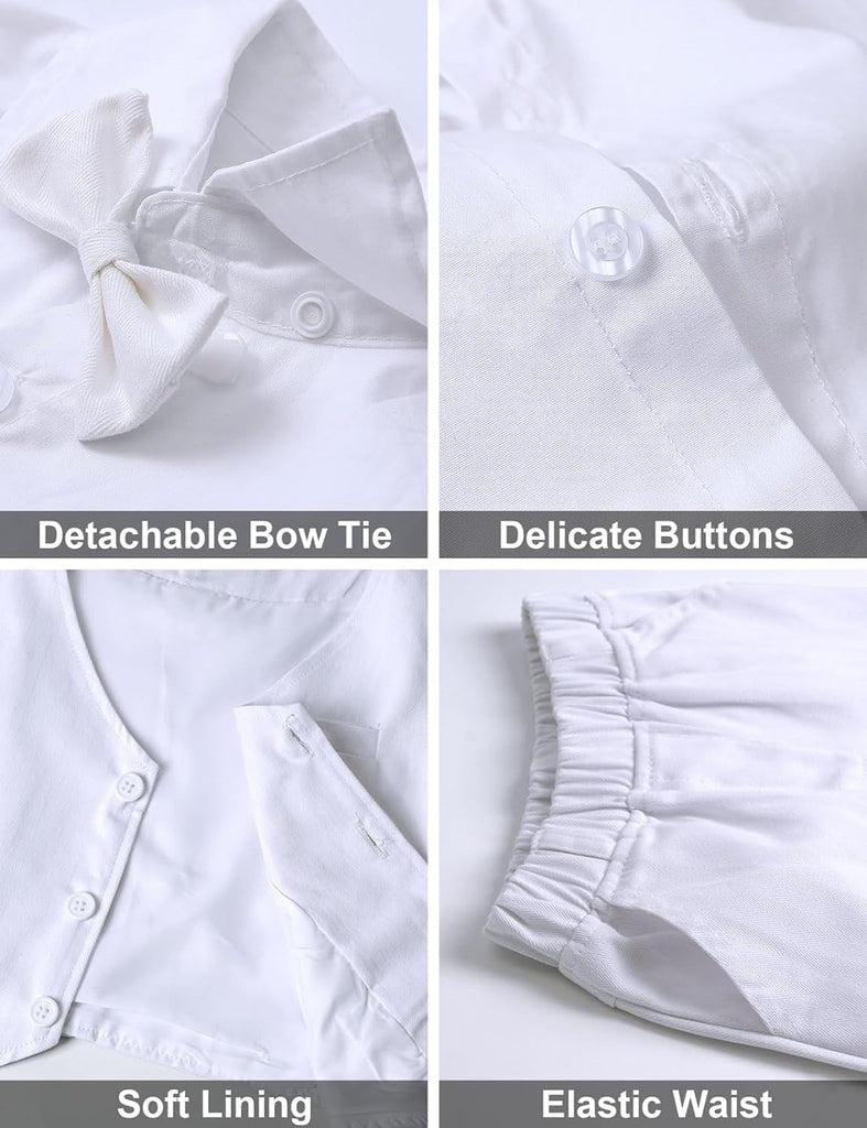 Toddler Boy Formal Suit 4pcs Vest, Shirt, Pants, Bow Tie