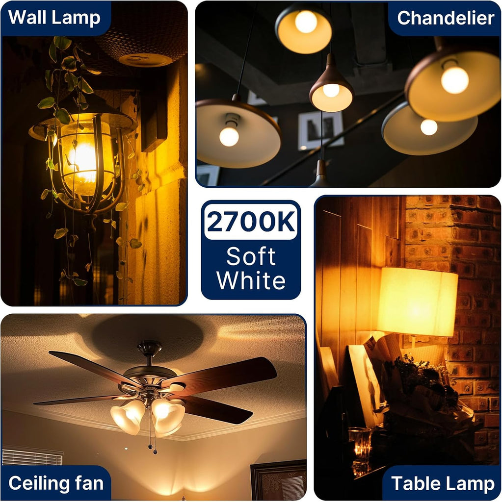 100W Equivalent A19 LED Light Bulbs, Efficient 14W, 1500Lumens, 2700K Soft White, CRI82, E26 Standard Base, 24 Pack